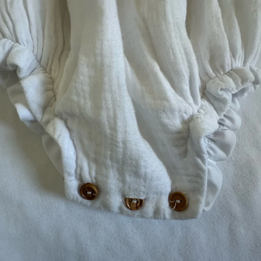 Elegant White and Tan Baby Diaper Cover